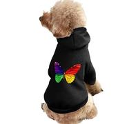 Colorful LGBT Butterflies Dog Hoodie Sweatshirt Pet Clothes Dog Pullover Sweaters Winter Jacket for Dogs Cats