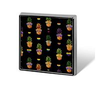 Colorful LGBT Pineapple Square Badge Metal Lapel Pins Custom Brooches for Clothing Decoration