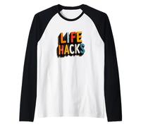 Colorful Life Hacks Emblem Raglan Baseball Tee