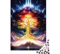 Colorful Life Tree Jigsaw Puzzle for Adults 1000 Piece Jigsaw Puzzle Night Sky Puzzle Game for Family Home Decor Gift 52x38cm/1000pcs