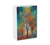 Colorful Life Trees Cigarette Case Waterproof Cigarette Holder Plastic Cigarettes Box Retro Cigar Boxes Cigarettes Smoking Accessories Ideal Gift for Smoker 20 Capacity