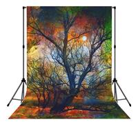 Colorful Life Trees Print Backdrop For Photoshoot, Photo Backdrop Background Curtain For Photography Portraits(No Stand)