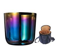 Colorful Light Clear Crystal Singing Bowl，Suede Mallet & Heavy Duty Carrying Cases, Silk O-Ring, Sound Bowl Chakra Set for Yoga Meditation and Sound Healing (Color : 6Inch)