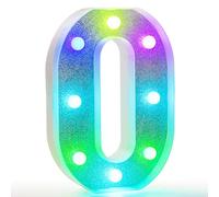 Colorful Light Up Letters, Glitter LED Letter Lights 18 Color Changing Shiny Alphabet Sign Gifts for Girls Women Party Birthday Decorations Remote Night Light Christmas Valentine Wall Table Decor - O