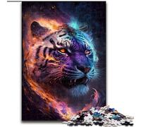 Colorful Lightning Tiger Jigsaw Puzzles for Teenagers 1000 Jigsaws, Staycation Kill Time Every Piece Is Unique - Challenging Family Fun Game (26x38cm)