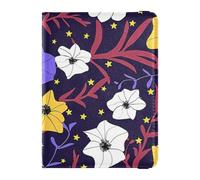 Colorful Lilly Floral Burgendy Purple Leather Passport Holder Covers Case Passport Cover Passport Cover with RFID Blocking Ultra Slim, colorful lilly floral burgendy purple, One Size