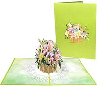 Colorful Lily Basket 3D Pop Up Easter Card