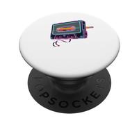 Colorful Line Art Cassette Player Music Tape Recorder PopSockets Adhesive PopGrip