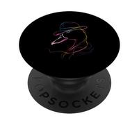 Colorful Line Art Duck with Hat Abstract Design PopSockets Adhesive PopGrip