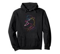 Colorful Line Art Duck with Hat Abstract Design Pullover Hoodie