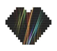 Colorful Lines Art Print Art Brick Puzzle Heart Shaped DIY Building Blocks Set 3D Jigsaw Home Decor 53 Pieces