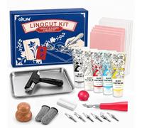 Colorful Linocut Kit for Printmaking, 5-Color Block Printing Ink for Crafts