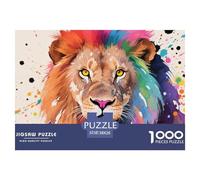 Colorful Lion 1000 Piece Jigsaw Puzzle Animal for Adults Educational Activities Memory Games Relaxing 38x26cm/1000pcs