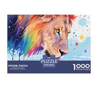 Colorful Lion 1000 Piece Jigsaw Puzzle Animal for Adults Fun Activities Memory Games Stress Relief 38x26cm/1000pcs