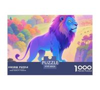 Colorful Lion 1000 Piece Puzzles Animal for Adults Challenging Activities Memory Games Stress Relief 38x26cm/1000pcs