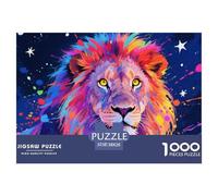 Colorful Lion 1000 Piece Puzzles Animal for Age 12+ Educational Gift Memory Games Relaxing 38x26cm/1000pcs