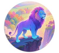 Colorful Lion 1000 Pieces Jigsaws Animal Circular Jigsaw for Adults And Kids Cool Unique Challenge Games Scene Creative 1000pcs (67.5x67.5cm)