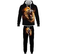 Colorful Lion 3D Printed Men's Women's Hoodie and Joggers Sweatpants Set Tracksuit Autumn Winter Casual 2 Piece Set
