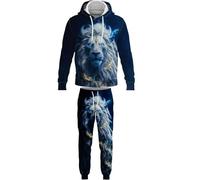 Colorful Lion 3D Printed Men's Women's Hoodie and Joggers Sweatpants Set Tracksuit Autumn Winter Casual 2 Piece Set