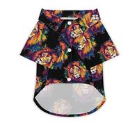 Colorful Lion Dog Shirts Summer Pet Clothes Comfort T-Shirts Short Sleeveless Top for Cats Dogs 2XL