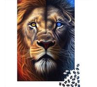Colorful Lion Face Animal 1 Jigsaw Puzzle Adult 1000 Pieces Classic Puzzle Paper Jigsaw Puzzle Wall Art Unique Toys 1000pcs (38x26cm)