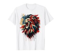 Colorful Lion Face Paint Art Union Jack Men Women T-Shirt