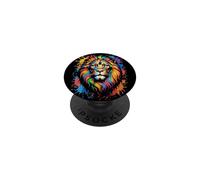 Colorful Lion Face Paint Splash Art PopSockets Adhesive PopGrip