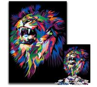 Colorful Lion Head Jigsaw Puzzles for Adults 1000 Piece Wooden Jigsaw Puzzles for Adults for TeenagerFamilies Perfect DIY DecorBrainTeasing Challenge 1000 PCS(75x50cm)