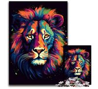 Colorful Lion Portrait 14 1000Pc Adults Jigsaw Puzzle Jigsaw Puzzles for Adults Adult Game Gift Family Interactive Game Brain Challenge Gift 1000 PCS(38x26cm)