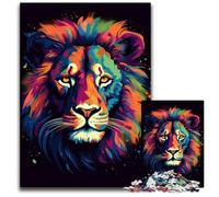 Colorful Lion Portrait 14 Jigsaw Puzzles for Adults 1000 Piece Wooden Jigsaw Puzzles for Adults for TeenagerFamilies Perfect DIY DecorBrainTeasing Challenge 1000 PCS(75x50cm)