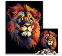 Colorful Lion Portrait1000Piece Jigsaw Puzzles for Adults Jigsaw Puzzles Perfect for Family Fun on Christmas Thanksgiving BirthdaysEaster 1000 PCS(38x26cm)
