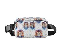 Colorful Lion White Cute Waist Bag Fanny Pack for Women Men Large Capacity Bum Belt Bag with Adjustable Strap for Workout Running Hiking, colorful Lion White, One Size