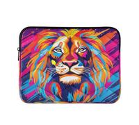 Colorful Lions Case Laptop, Puffy Laptop Bag 15.6 Inch for Women Men