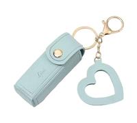 Colorful Lipstick Holder Keychain for Woman Girls Lip Balm Holder Leather Lipstick Case Clip on Chapstick Keychain Trendy Tote Bag Lip Gloss Keychain Holder Pouch for Women Travel Light Green