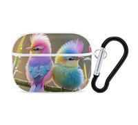 Colorful Little Bird AirPod Pro Case, Anti Scratch Hard PC Cover with Keychain, AirPod Pro 2nd/1st Case Accessories for Women Men, White-Style