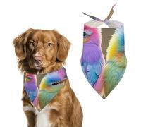 Colorful Little Bird Dog Bandanas for Feeding Grooming, Triangle Pet Bibs Washable Pets Scarf for Cats & Dogs