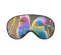Colorful Little Bird Eye Mask for Women & Men, Breathable & Adjustable Eye Cover, Ultra Soft Sleep Mask, Lightweight Travel Blindfold for Airplane, Nap, Night Sleeping