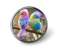 Colorful Little Bird Round Badge for Men Women, Durable & Stylish Lapel Pins, Lightweight Metal Badges for Shirts, Jackets, Hats