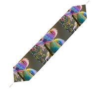 Colorful Little Bird Table Runner for Dining Table, Short Plush Runners Washable & Durable Tablerunner Modern Home Decor for Wedding, Kitchen, Holiday 229*33cm