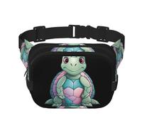Colorful little turtle Pattern trendy fashionable waist bag, unisex travel sports messenger bag