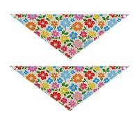 Colorful Lively Fresh Summer Flowers dog grooming bandanas bulk Adjustable Pet Scarf Cute Pet Holiday Set for Dogs Cats L