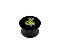 Colorful Lizard Clutching Pizza PopSockets Adhesive PopGrip
