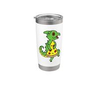 Colorful Lizard Clutching Pizza Stainless Steel Insulated Tumbler