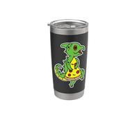 Colorful Lizard Clutching Pizza Stainless Steel Insulated Tumbler