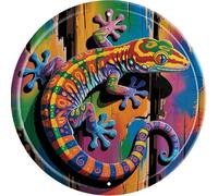 Colorful Lizard Funny Retro Wall Metal Tin Signs Decor 8x8 in