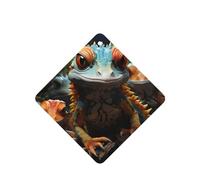Colorful Lizards Pattern Car Air Fresheners 4 Pcs Square Hanging Aromatherapy Tablets Scented Fresheners For Bedroom Bathroom