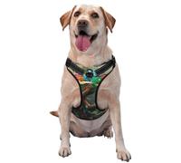 Colorful Lizards Playing reflective Oxford unobstructed pet vest, easy to control handle, suitable for small, medium and large dogs