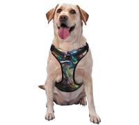Colorful Lizards reflective Oxford unobstructed pet vest, easy to control handle, suitable for small, medium and large dogs