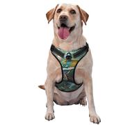 Colorful lizards reflective Oxford unobstructed pet vest, easy to control handle, suitable for small, medium and large dogs