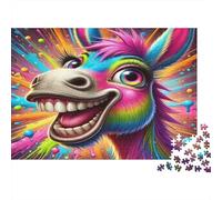 Colorful Llama Smile Jigsaw Puzzle 1000 Pieces Recycled Paper for Adults Puzzle for Adults Hard Difficult Challenging Family Game Fun Home Present Great Gift Idea 38x26cm/1000pcs